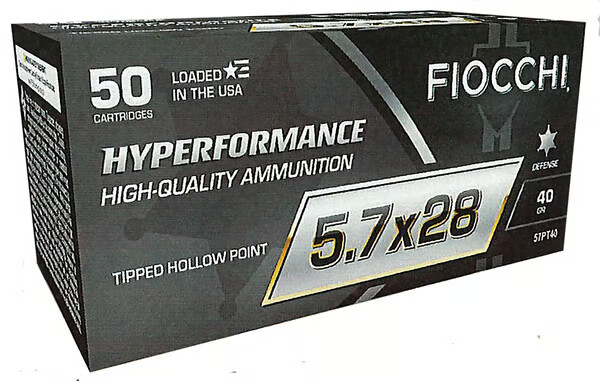 FIOCCHI Hyperformance 5.7x28mm 40gr THP Ammunition | 50 Rounds