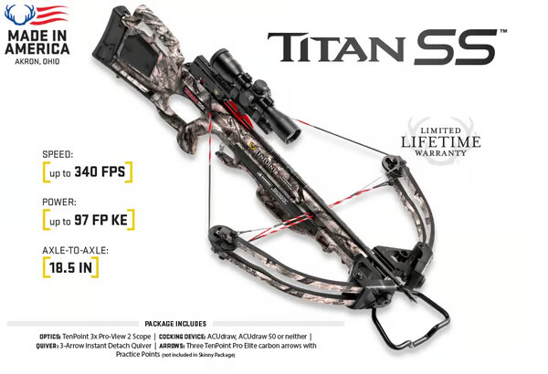 TENPOINT 17 Titan SS Crossbow Pkg w/3X Multi Line