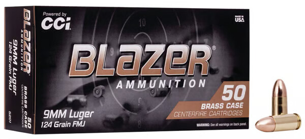 BLAZER AMMO 9mm 124Gr FMJ 1000rd