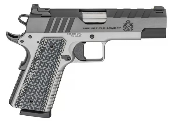 SPRINGFIELD ARMORY 1911 Emissary 45 ACP 4.25" 8rd Pistol - Blued / Stainless w/ VZ Grips